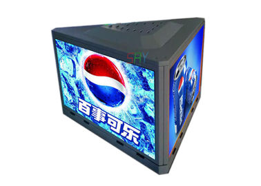 China Taxi-drei Spitzen-Dach-Werbung des Seiten-P3.91 führte im Freien Zeichen 1000mm x 500mm pro Seite fournisseur